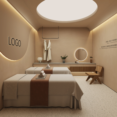  美容院 SPA护理房su模型 