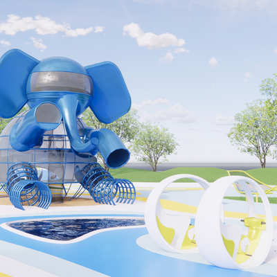  儿童游乐区su模型 