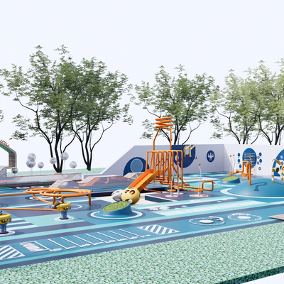  儿童游乐区su模型 