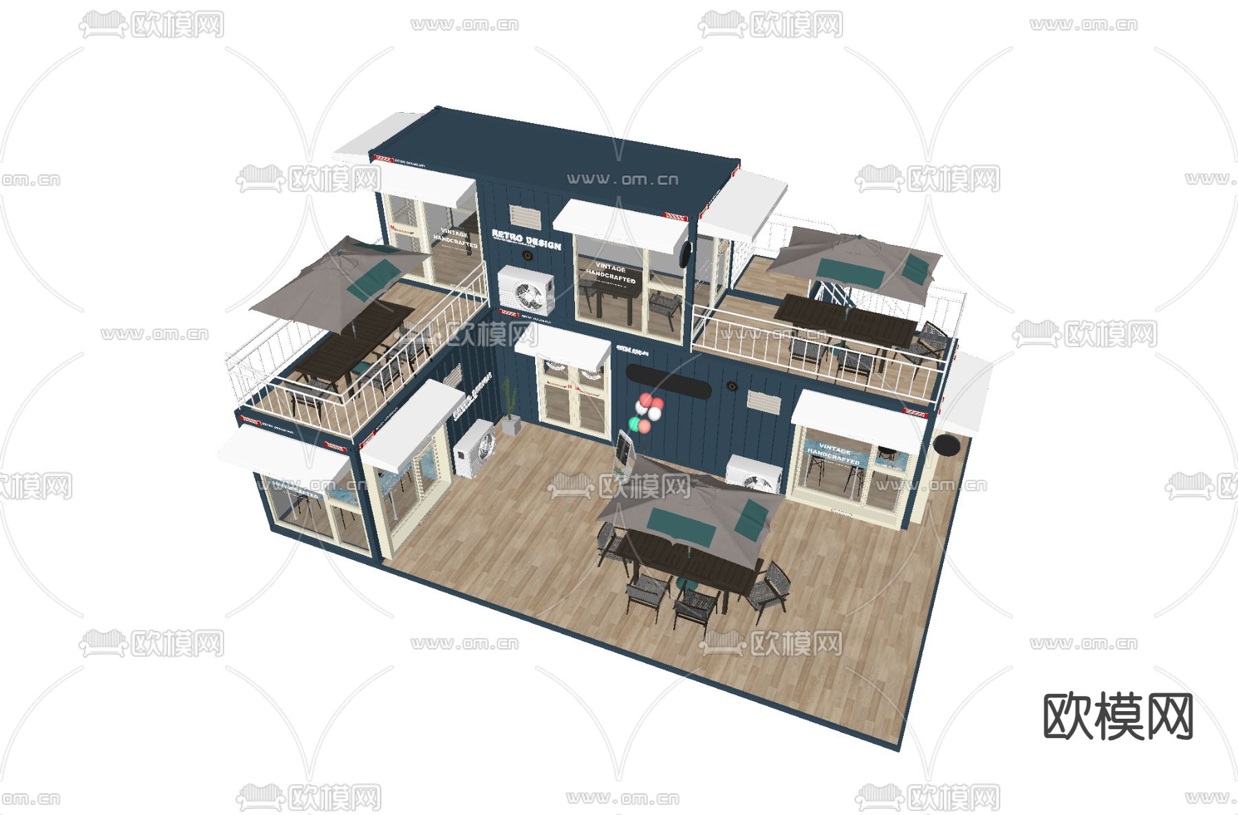 集装箱小店 小卖部 售货亭su模型下载（渲染图2）