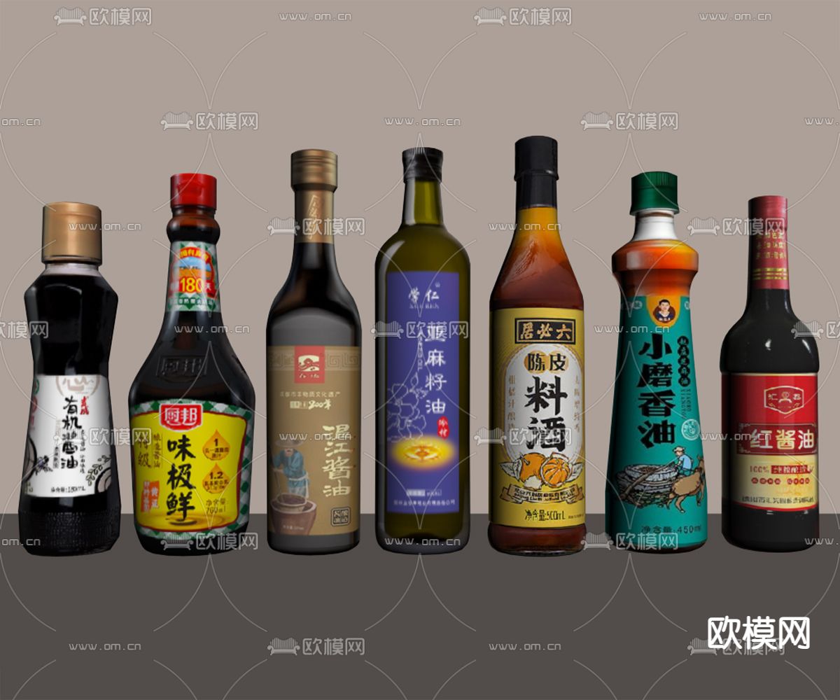 调料 酱油 芝麻油 生抽su模型下载（渲染图2）