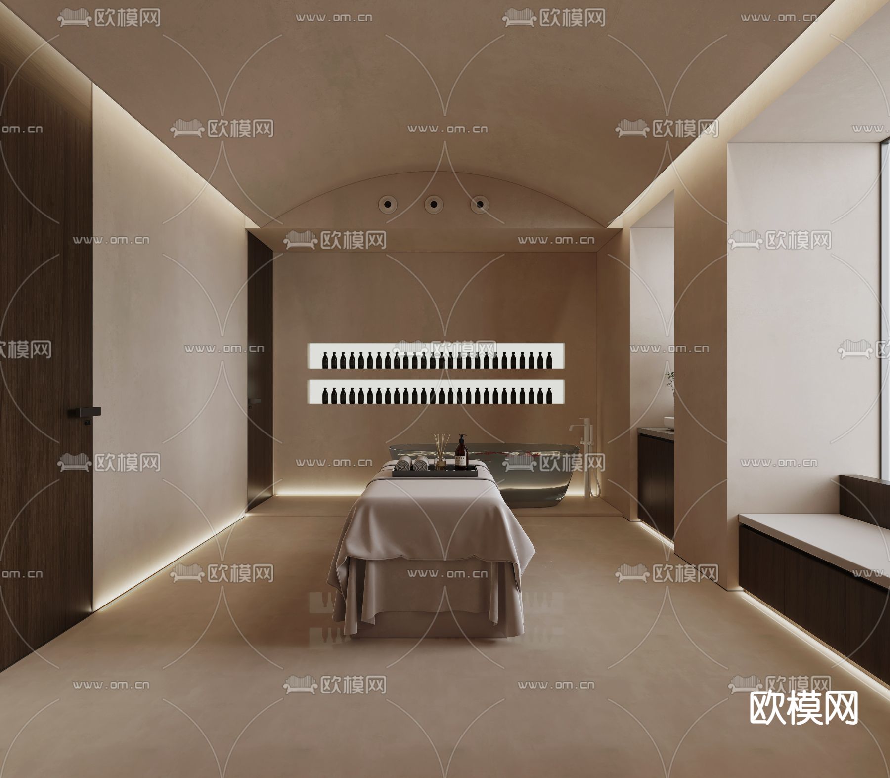 美容院 SPA护理房su模型下载（渲染图1）