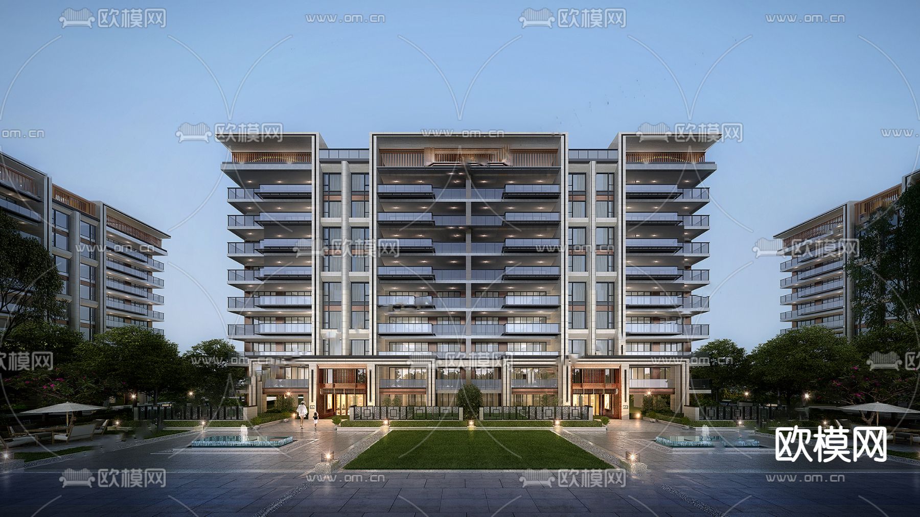 住宅楼外观3d模型下载