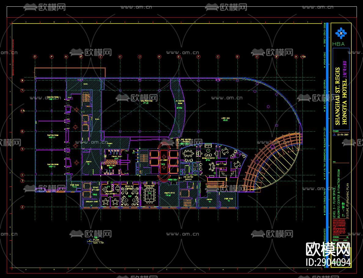 上海红塔大酒店客房cad施工图下载（渲染图4）