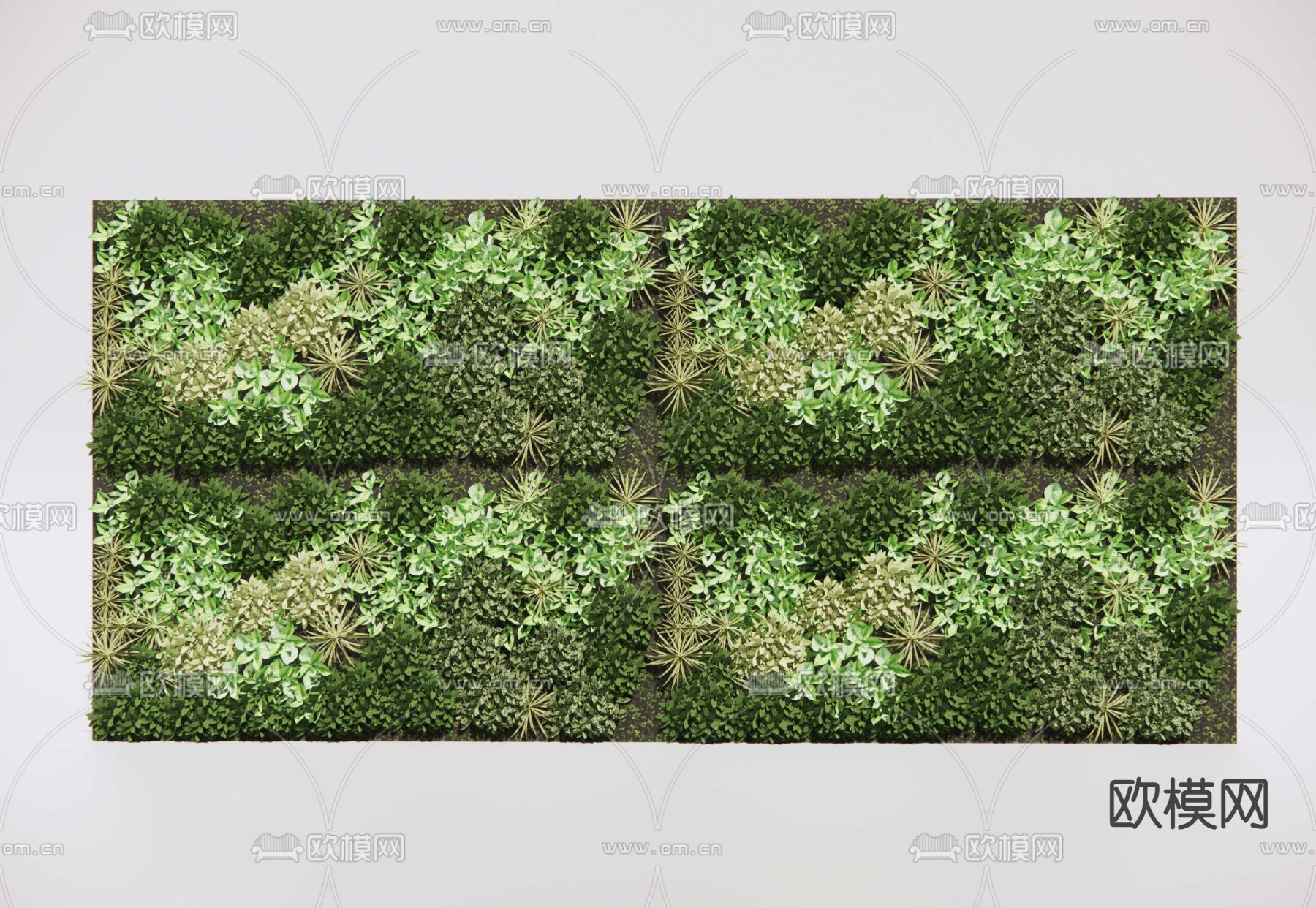 垂直绿化墙su模型下载（渲染图1）