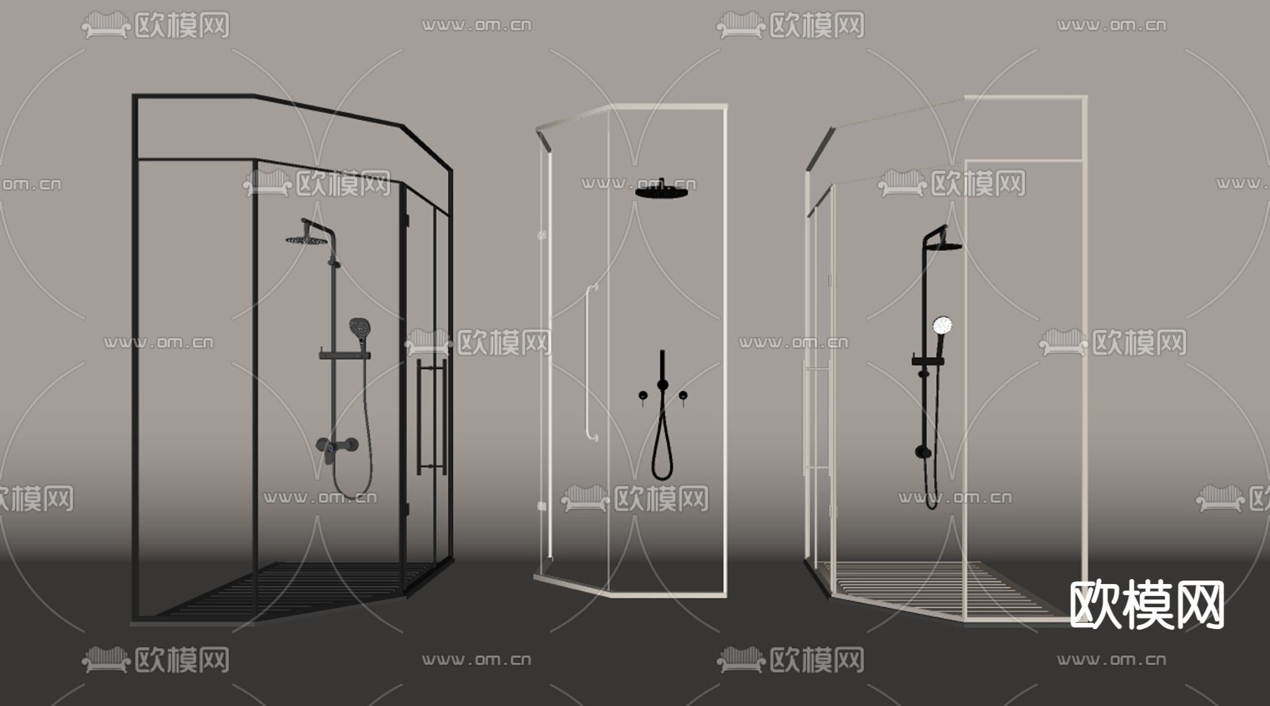 淋浴间 冲凉房 淋浴房su模型下载（渲染图2）