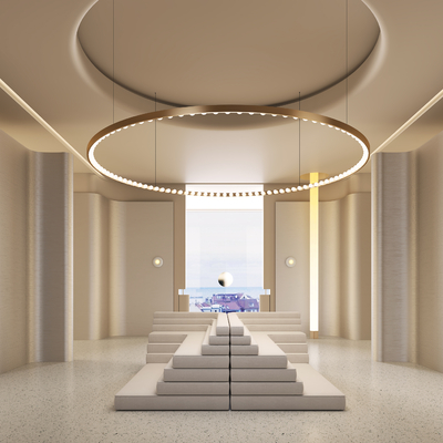  会所玄关大厅su模型 