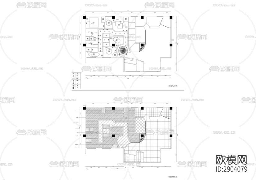 浦東滬南路美容美發(fā)店cad施工圖下載(渲染圖3)