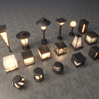  景观灯 户外灯 草坪灯 地灯su模型 