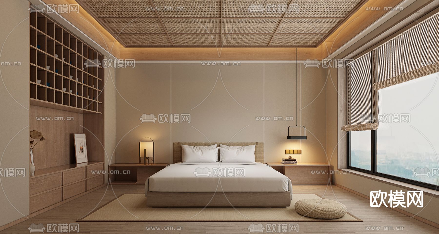 日式酒店客房3d模型下载