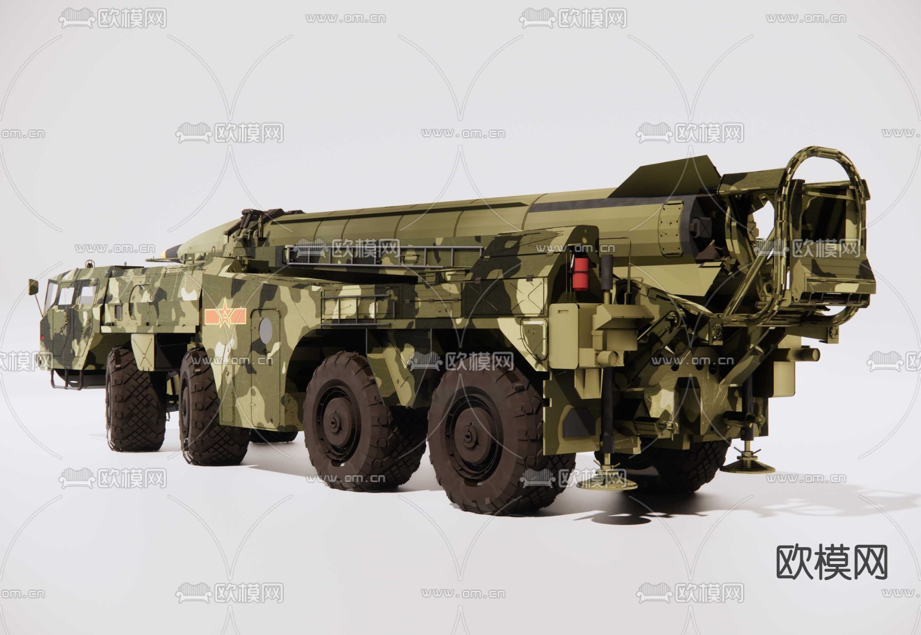 东风导弹运输车su模型下载（渲染图3）