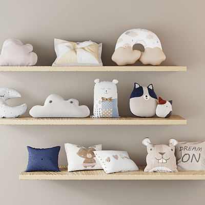  布艺抱枕 儿童抱枕su模型 