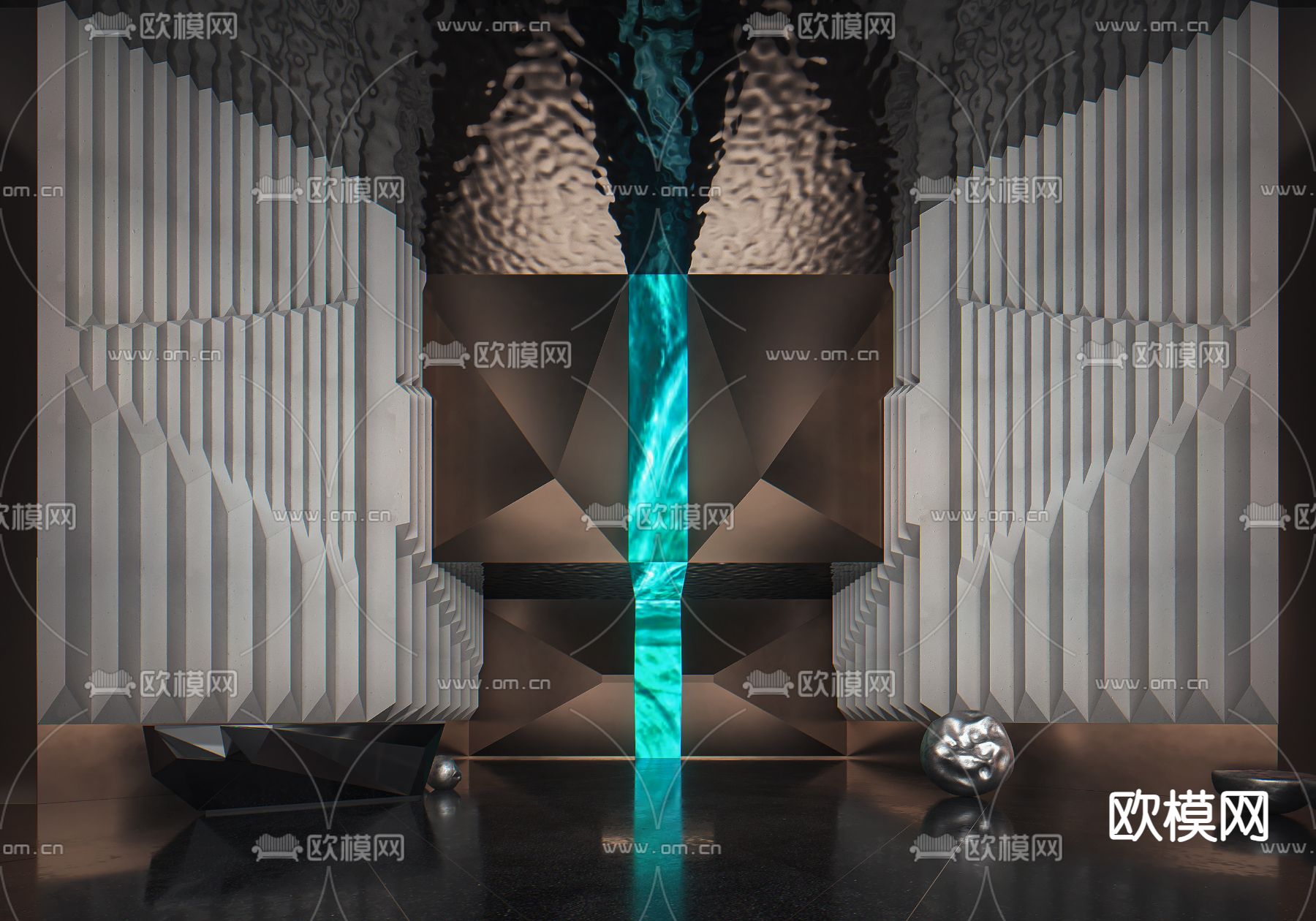 W酒店大堂 会所前台3d模型下载