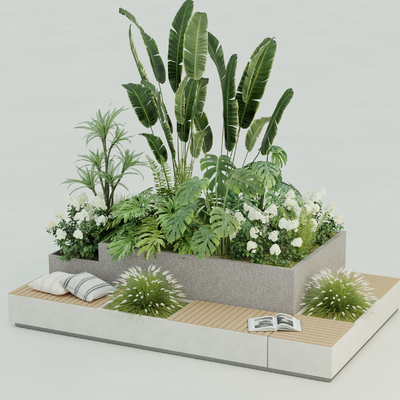  户外椅 花池座椅 树池椅su模型 