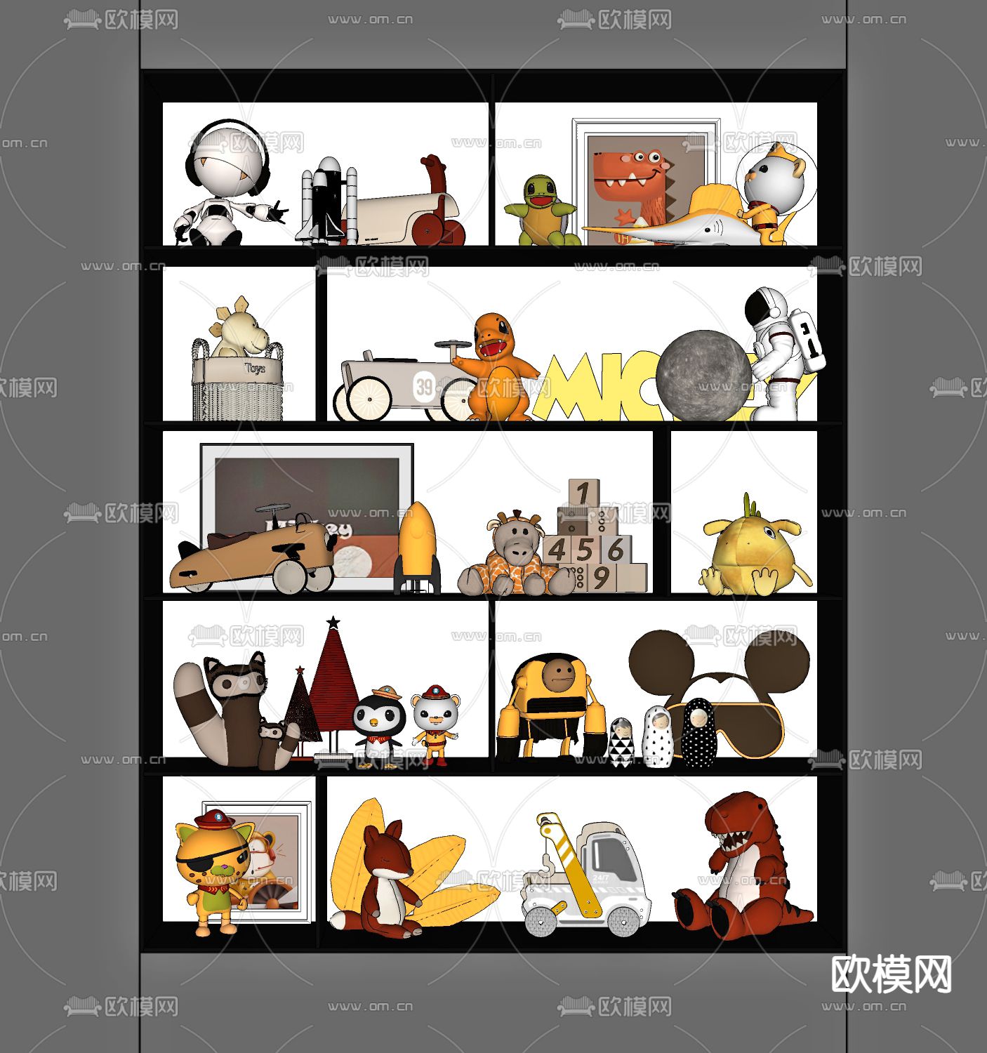 公仔 玩偶 摆件 玩具su模型下载（渲染图2）