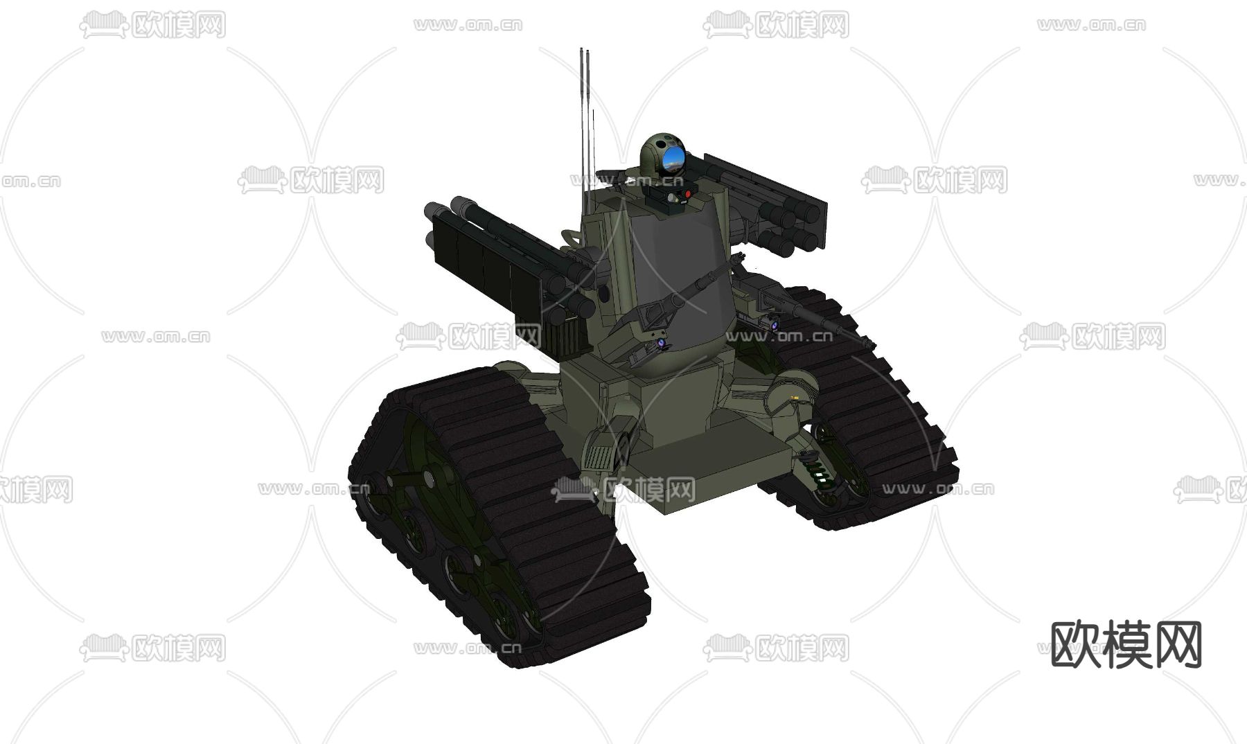 无人战斗机器人su模型下载（渲染图4）