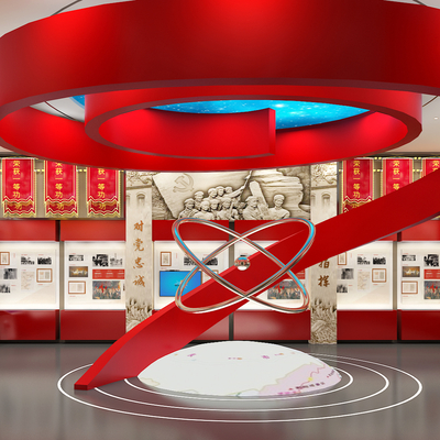  党建展厅 革命浮雕su模型 