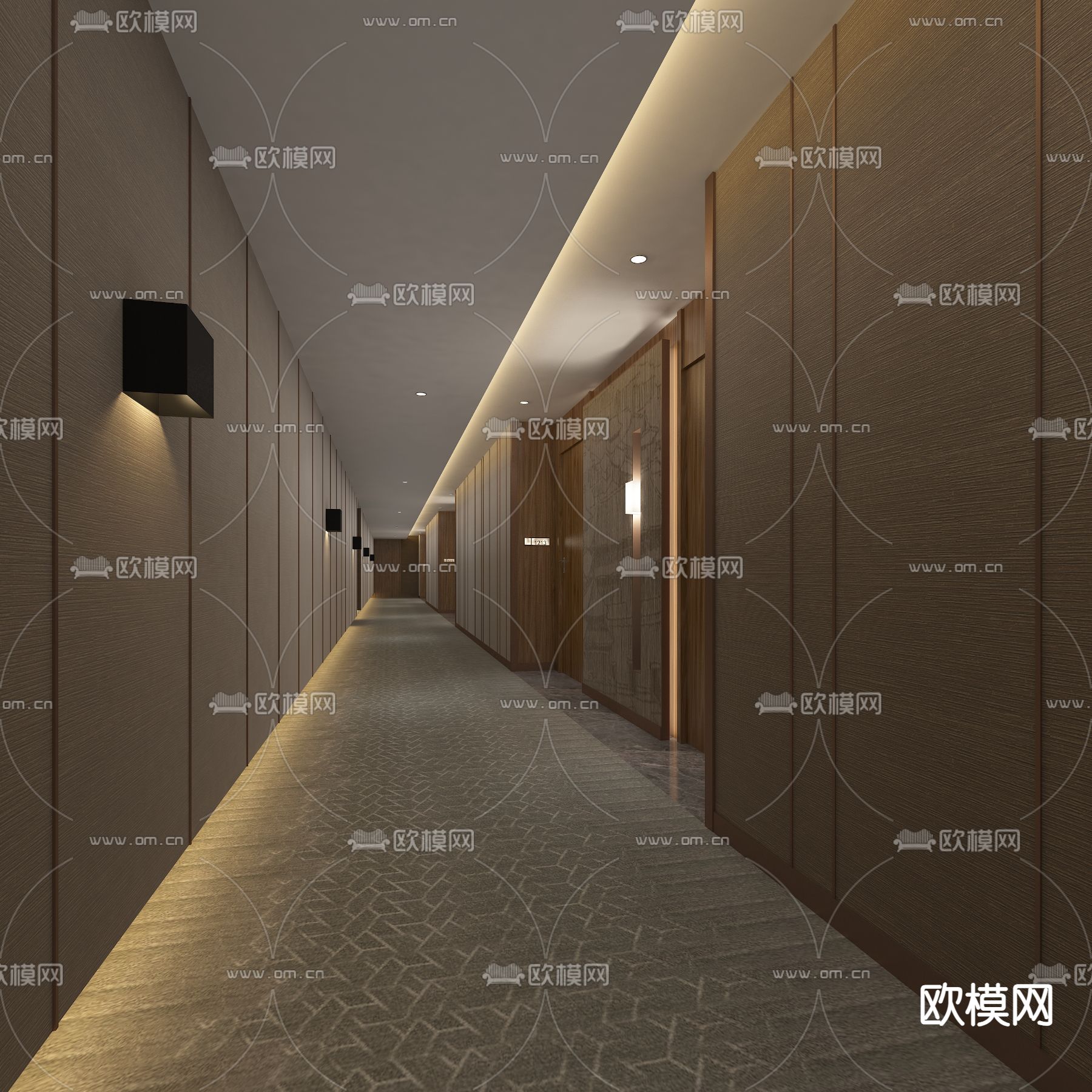 酒店走道 过道su模型下载（渲染图2）