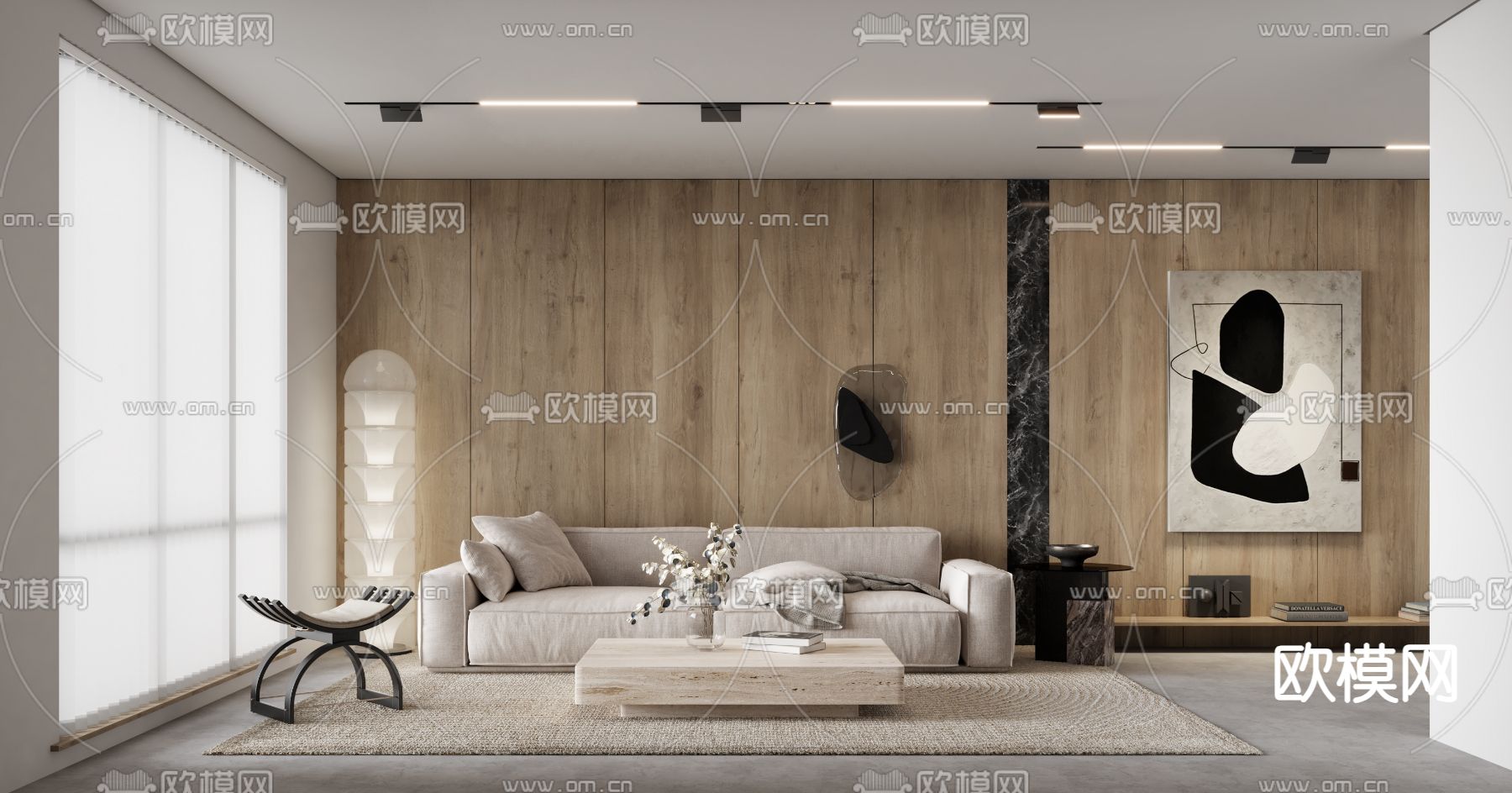 侘寂客厅3d模型下载