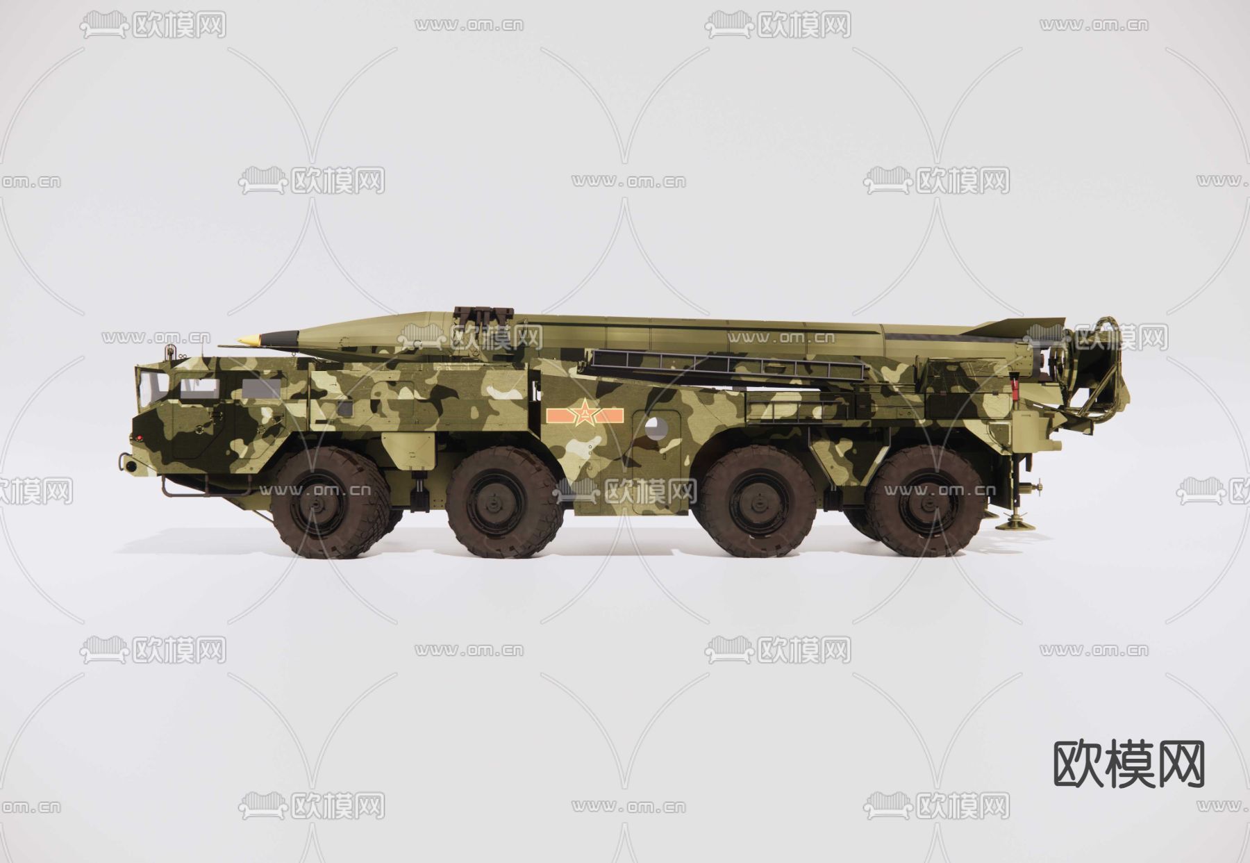 东风导弹运输车su模型下载（渲染图2）