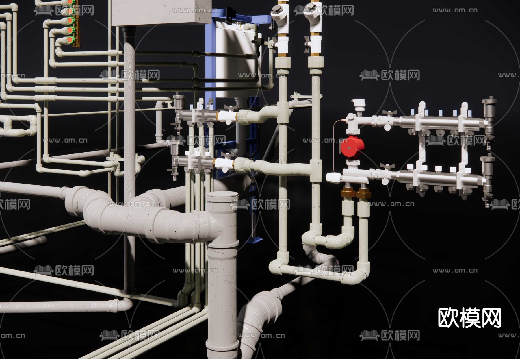 热水器 电锅炉 地热分水器su模型下载（渲染图4）