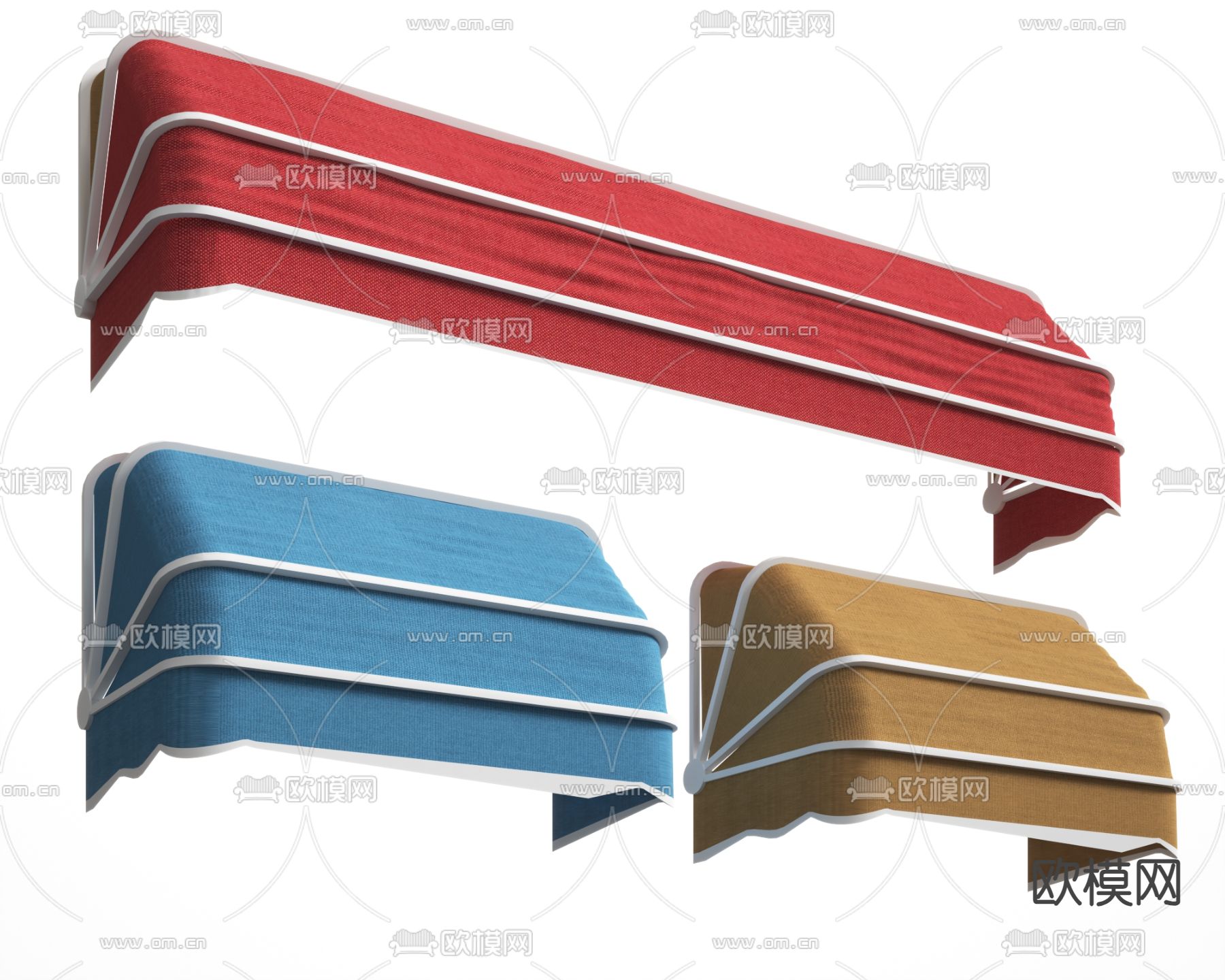 伸缩雨棚 遮阳棚3d模型下载