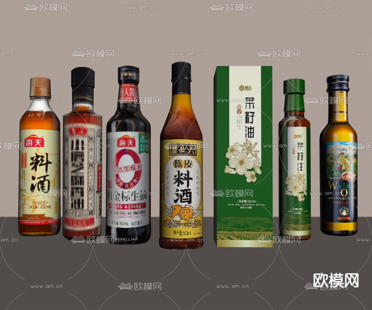 调料 酱油 芝麻油 生抽su模型下载（渲染图2）