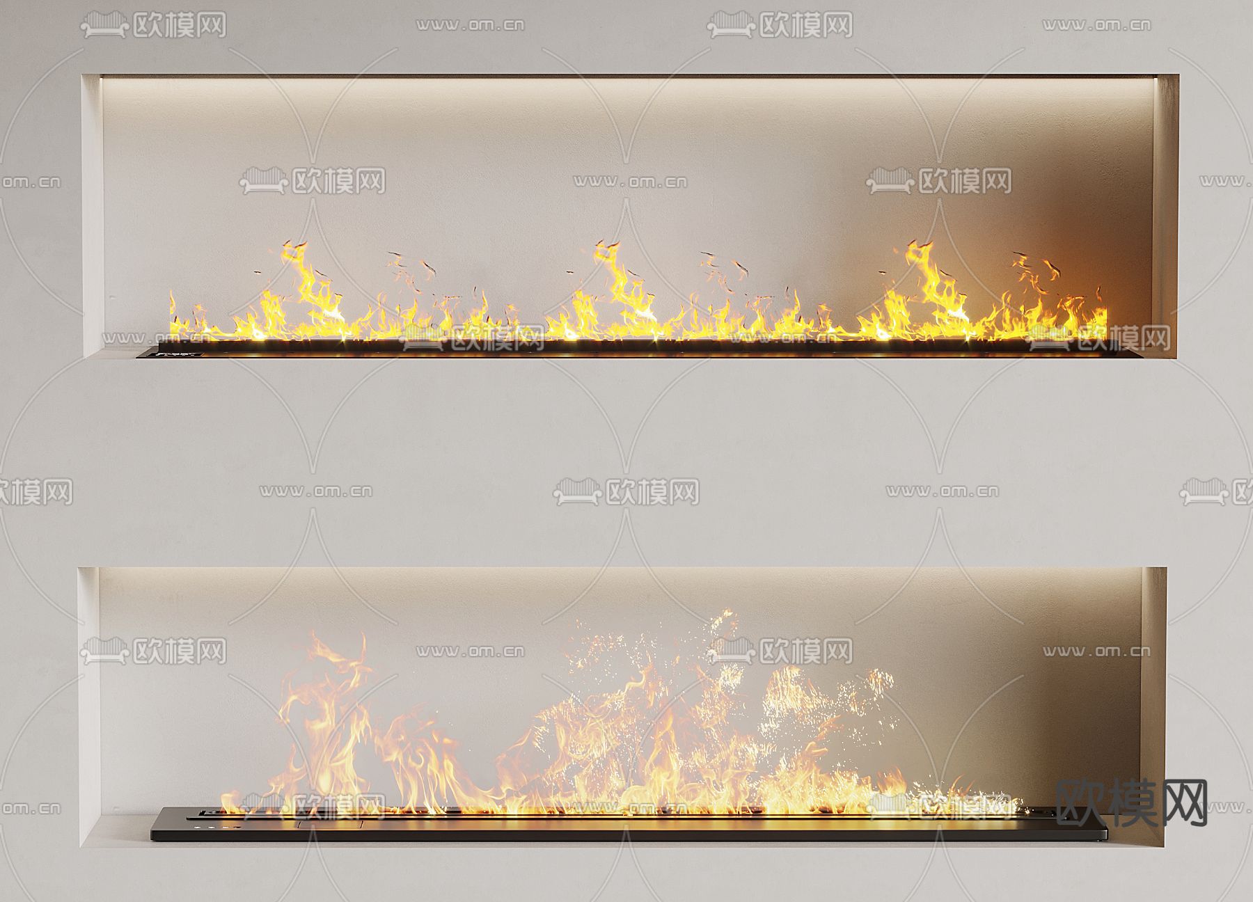壁炉 电子火焰su模型下载（渲染图1）