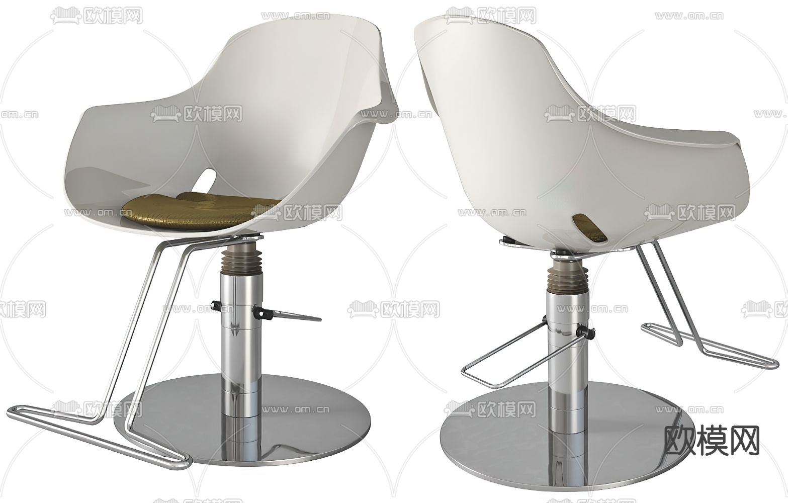 现代理发椅su模型下载（渲染图1）