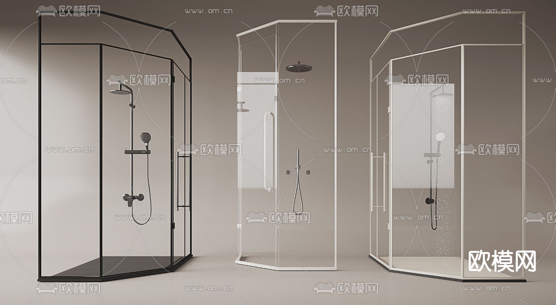 淋浴间 冲凉房 淋浴房su模型下载（渲染图1）