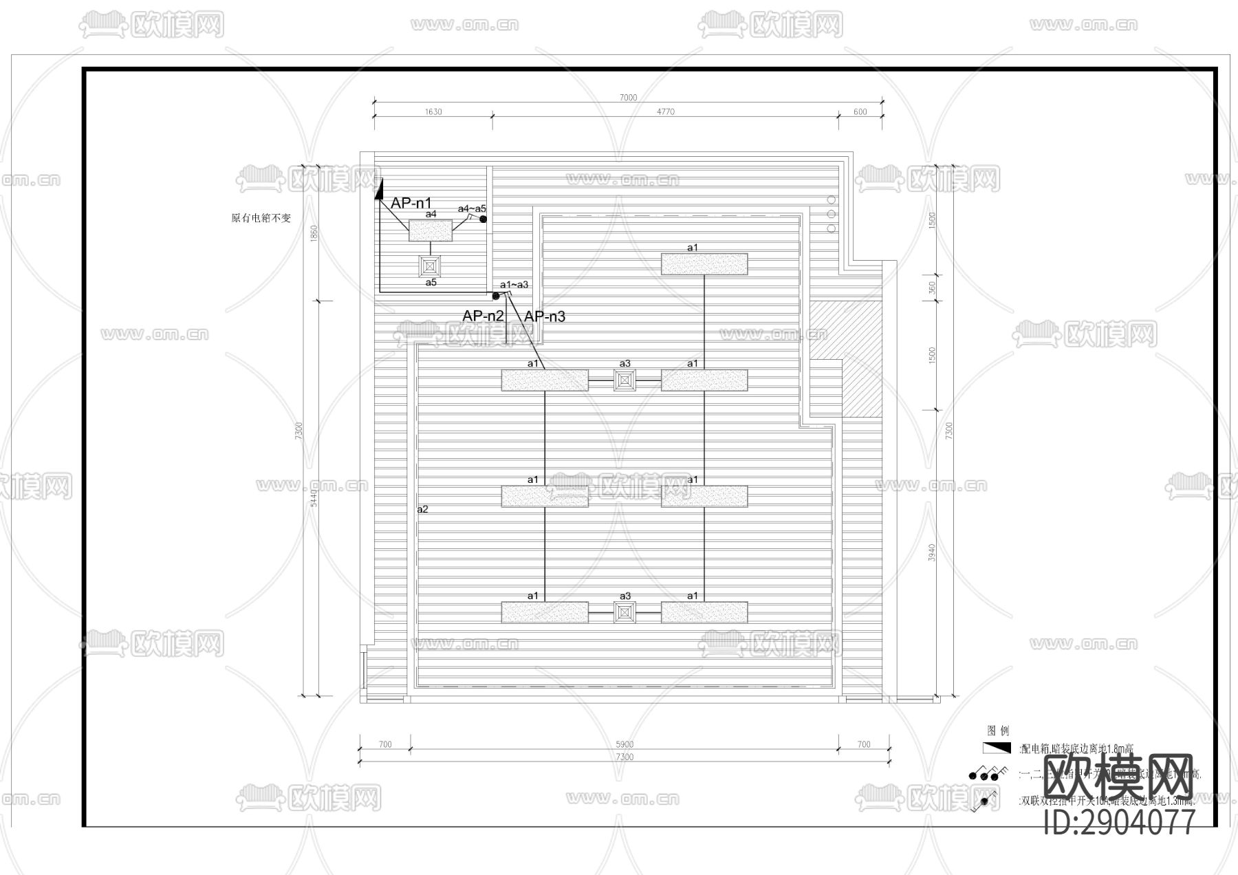 便利店电气图cad施工图下载（渲染图1）