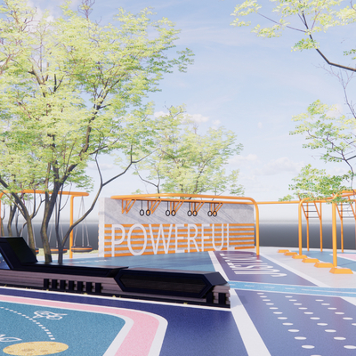  儿童游乐区 儿童活动场地su模型 