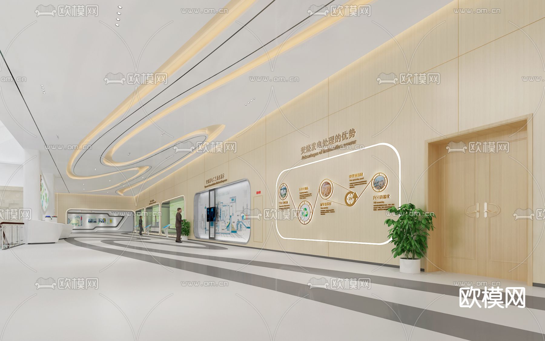 绿色环保展厅su模型下载（渲染图2）