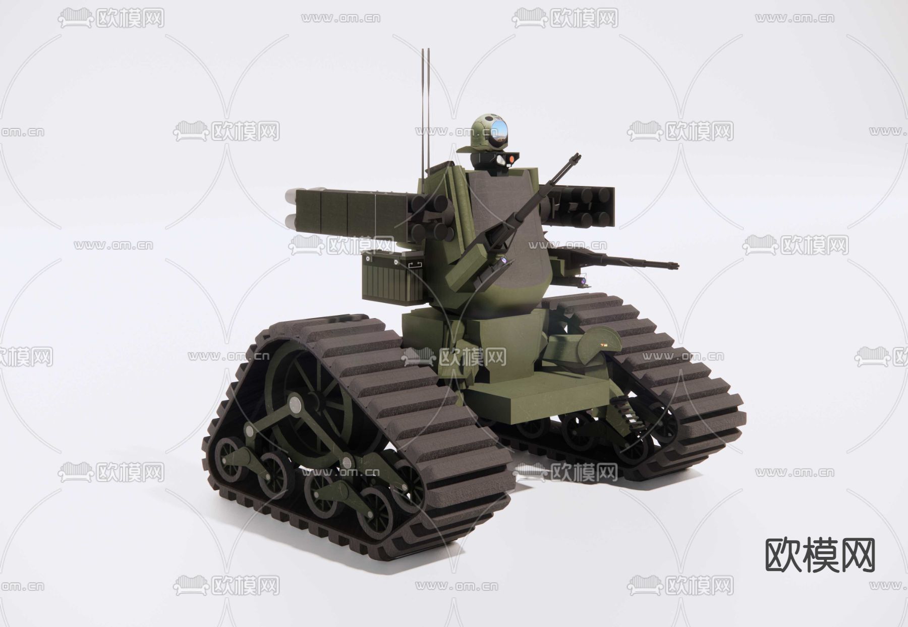 无人战斗机器人su模型下载（渲染图1）