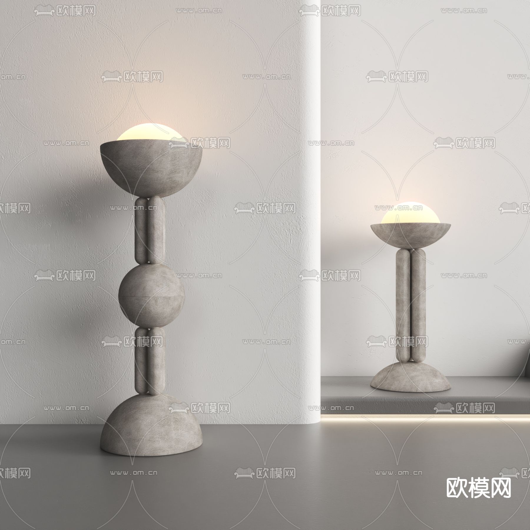 侘寂风落地灯su模型下载（渲染图1）