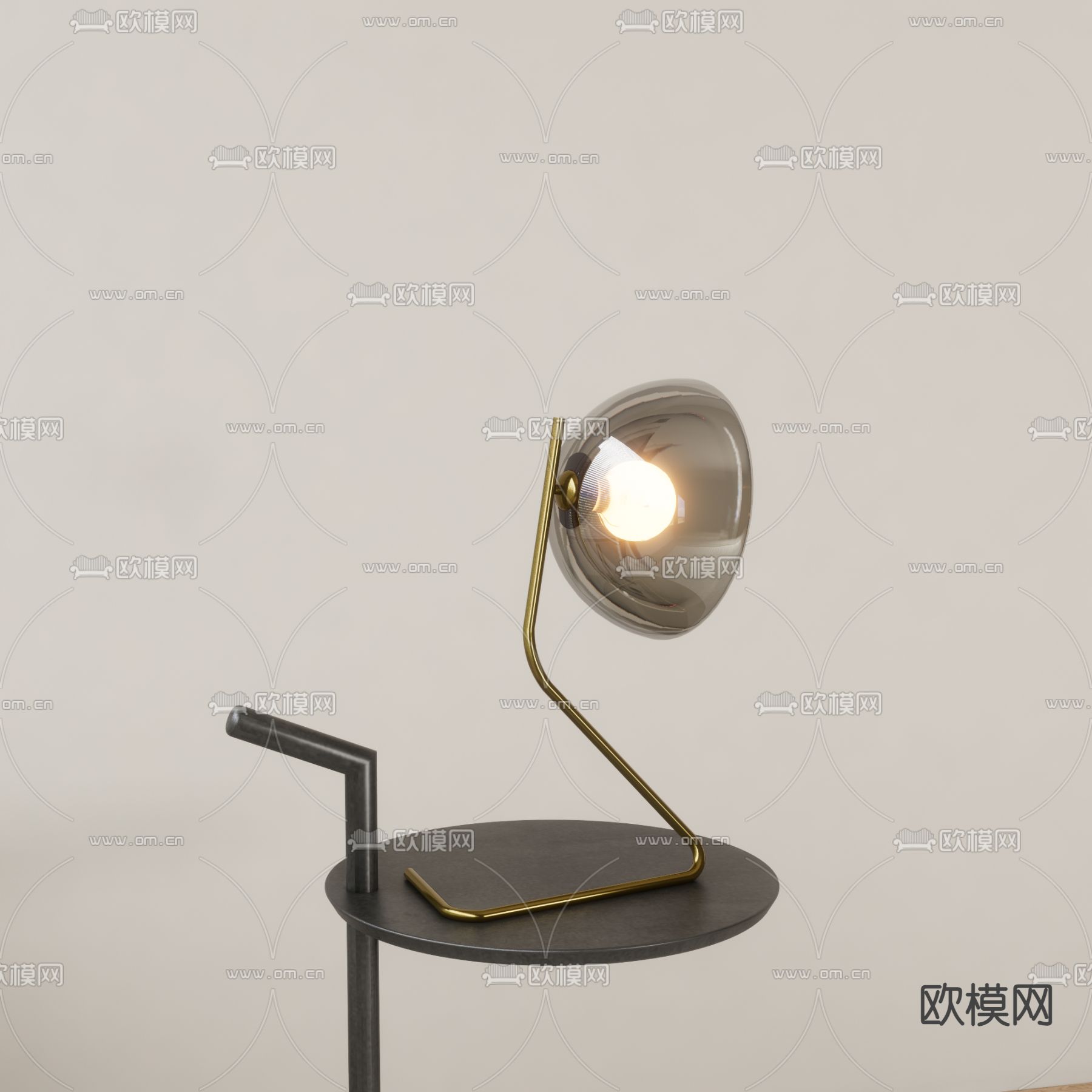 现代台灯su模型下载（渲染图1）
