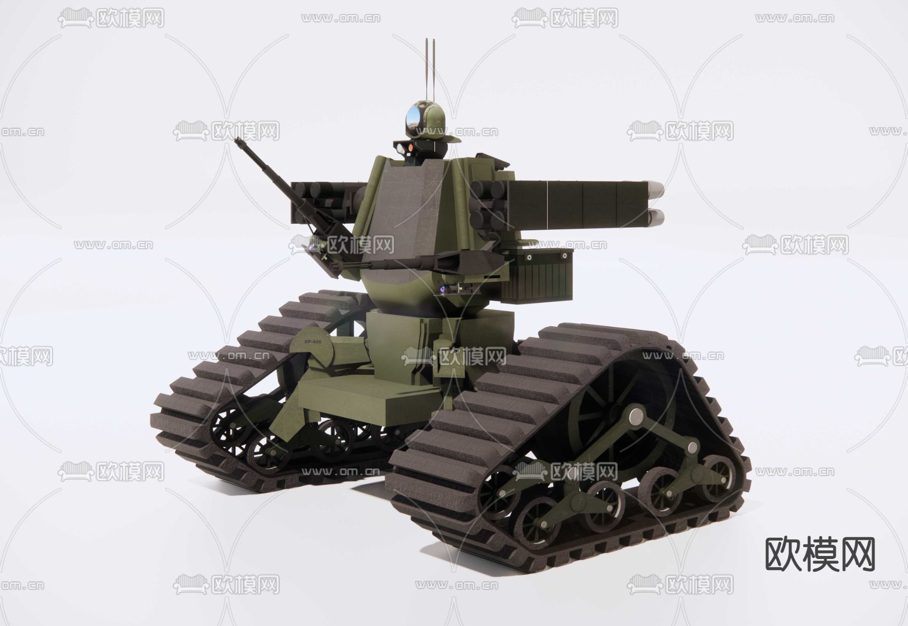 无人战斗机器人su模型下载（渲染图3）