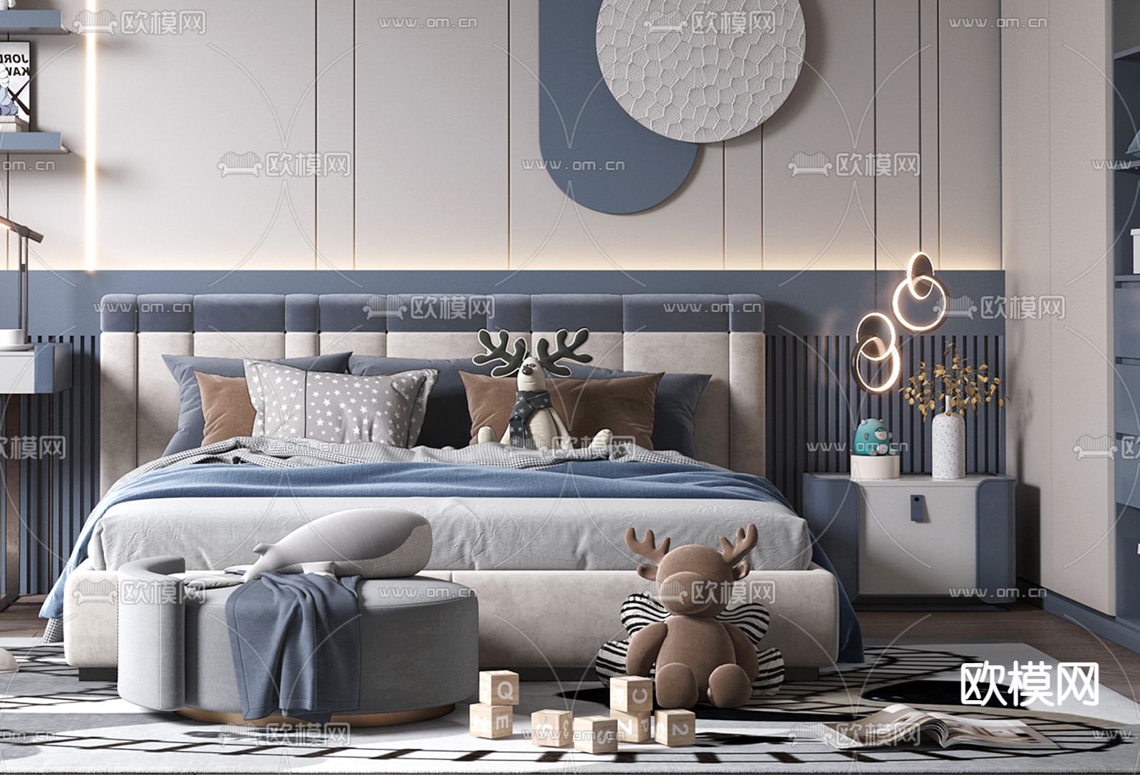 儿童房 男孩房 小孩房3d模型下载（渲染图3）