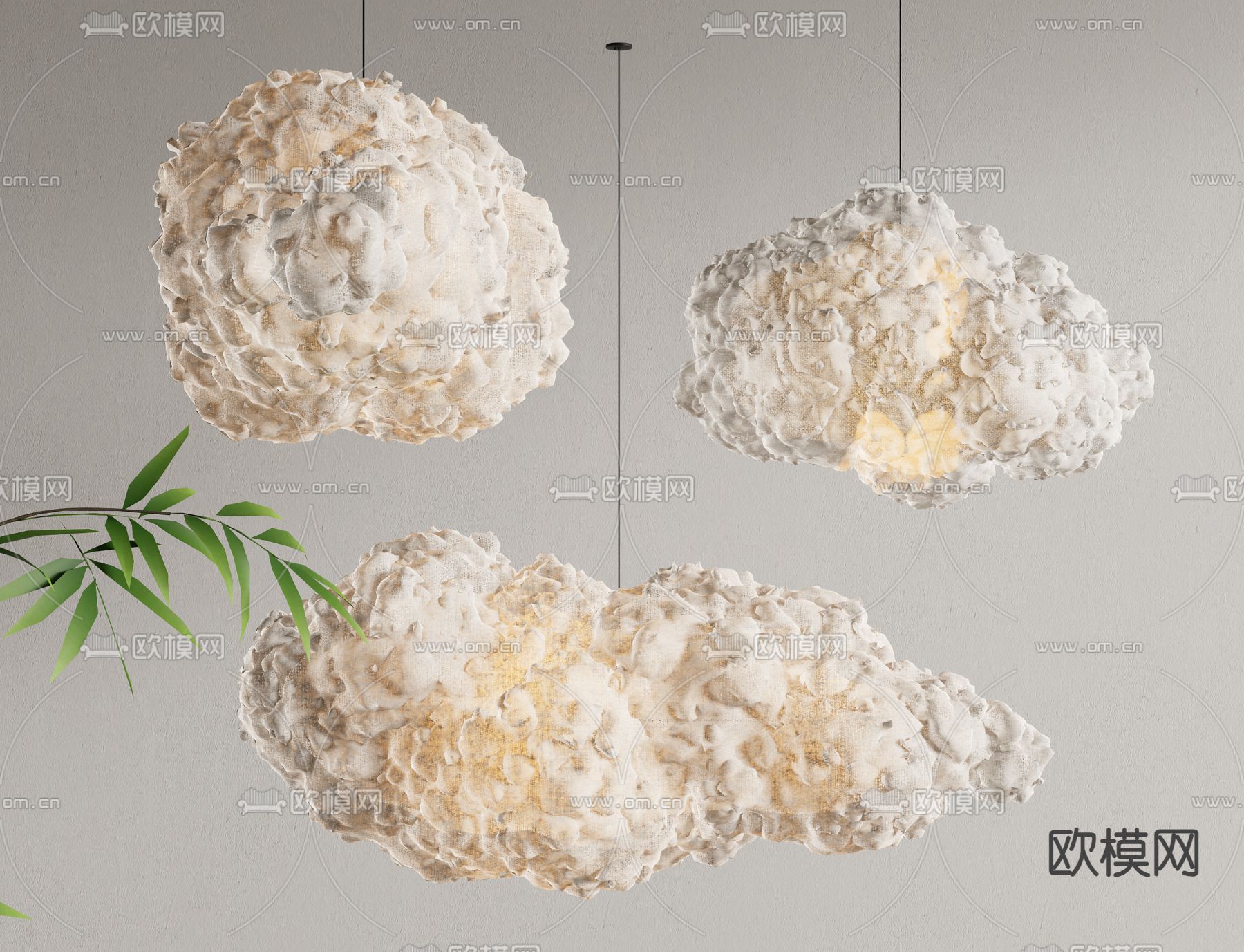 云朵吊灯 艺术吊灯 装饰吊灯su模型下载（渲染图1）