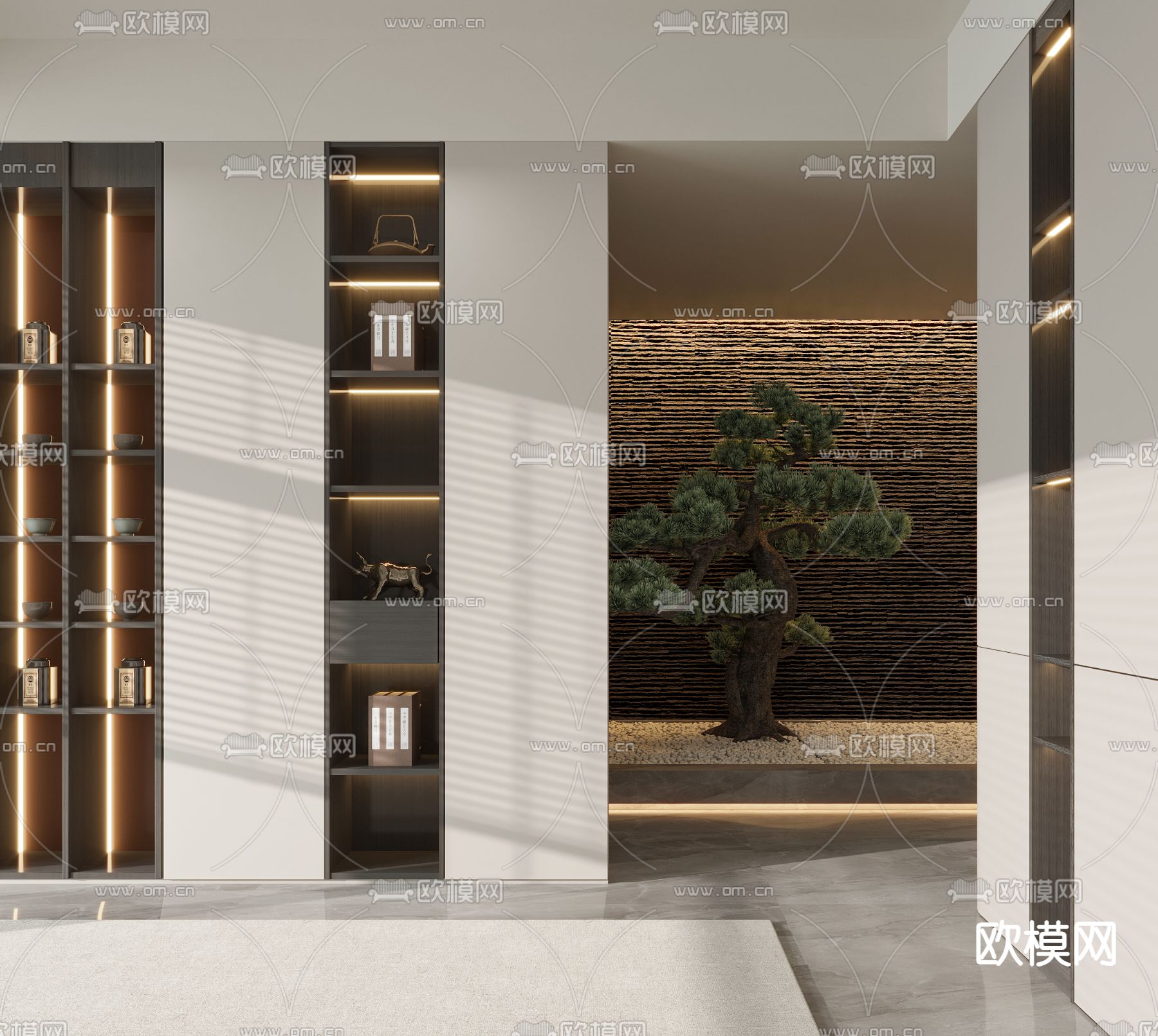 室内造景 景观小品 松树景观3d模型下载