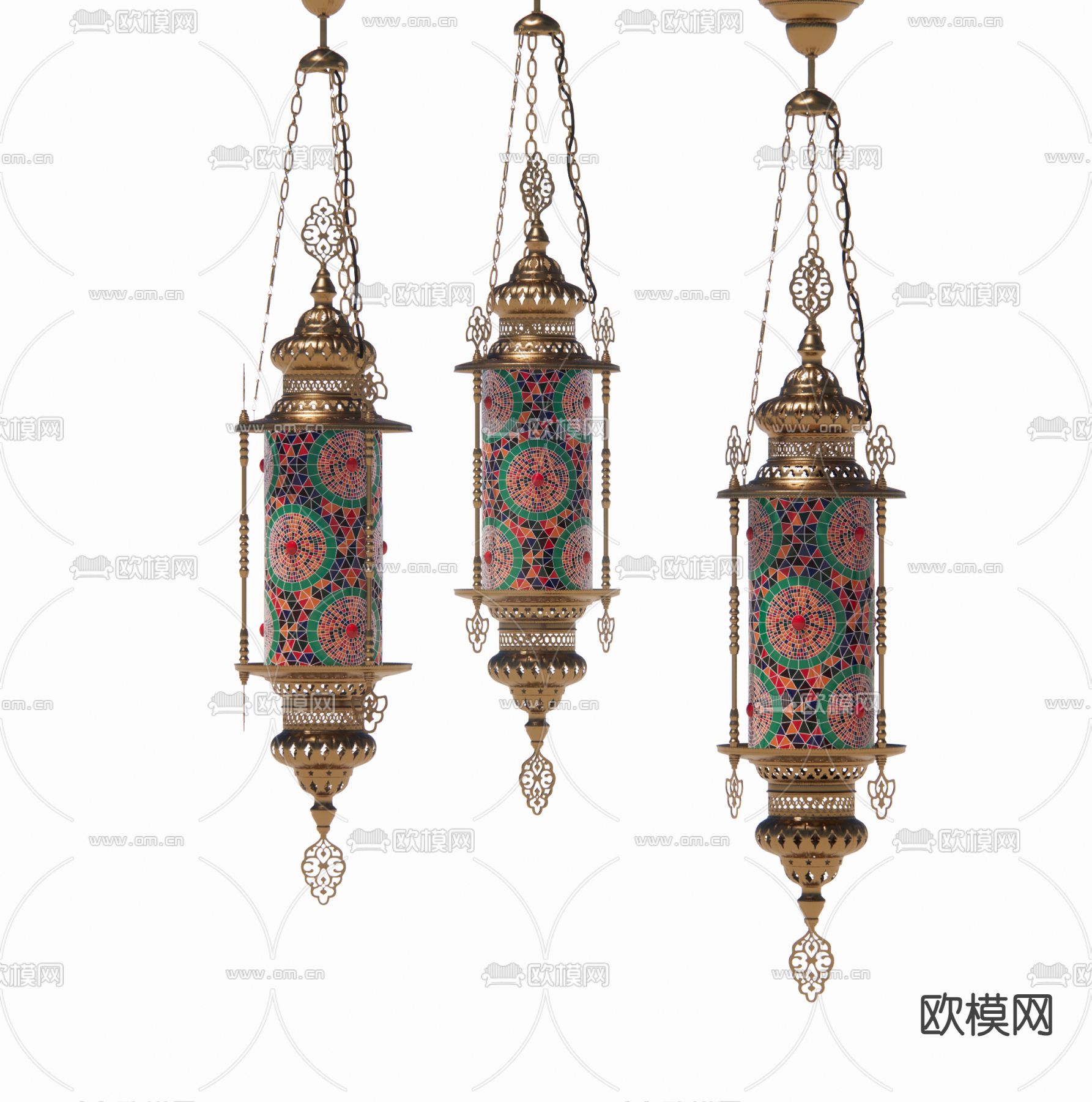 东南亚吊灯su模型下载（渲染图1）