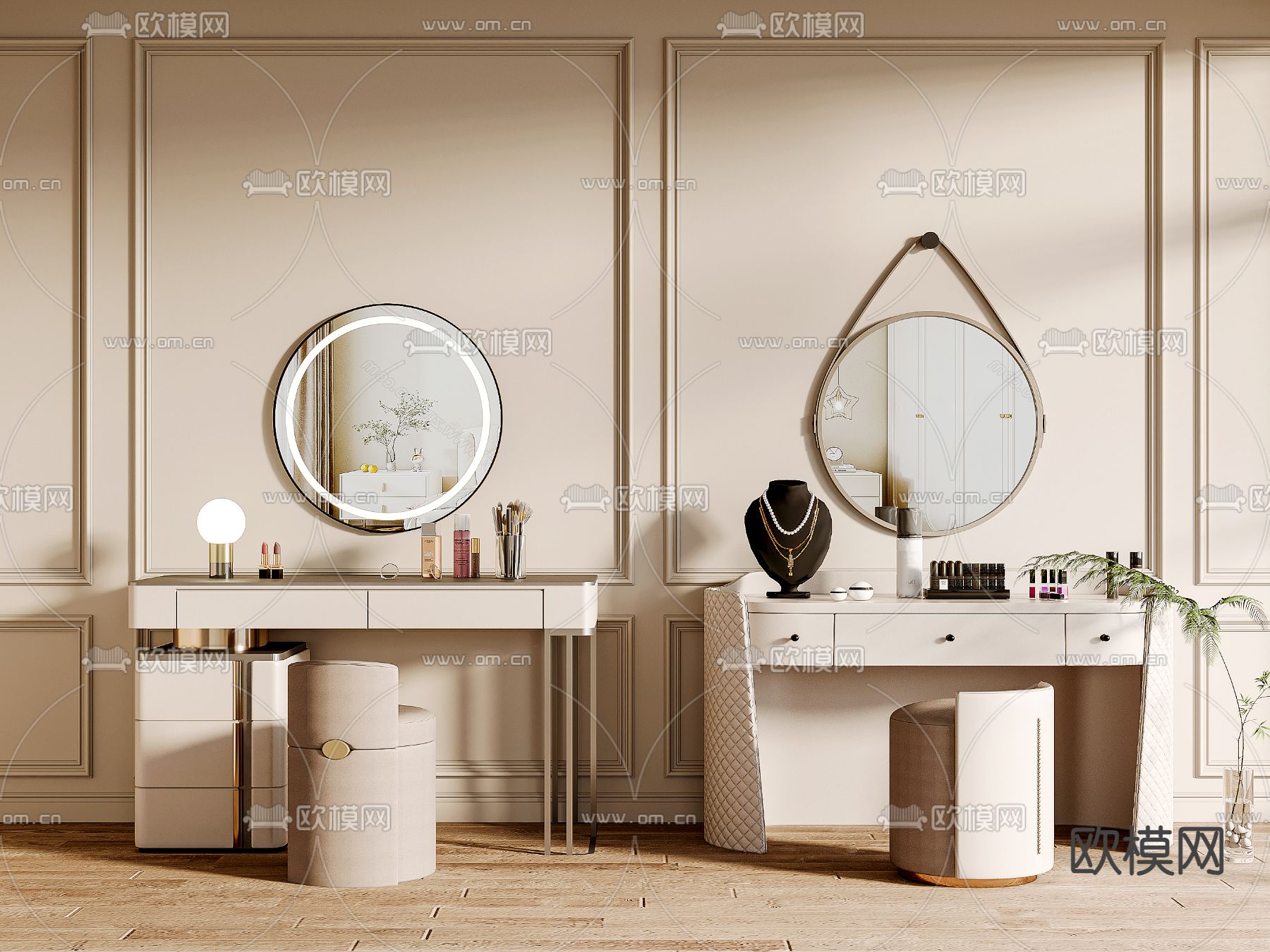 梳妆台 化妆桌3d模型下载