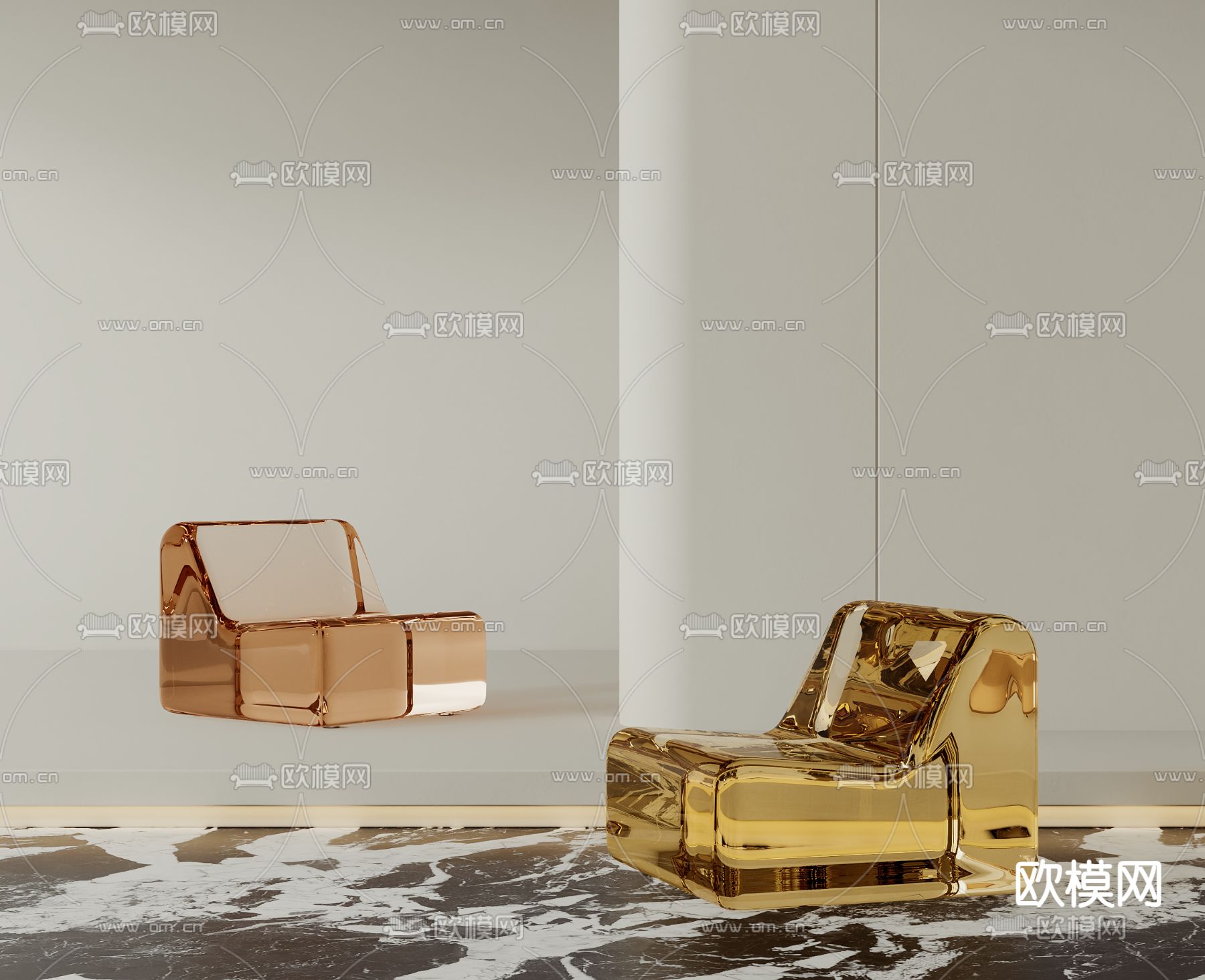 亚克力沙发 休闲沙发3d模型下载