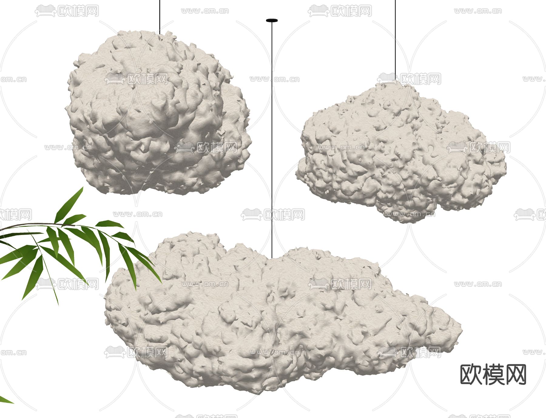 云朵吊灯 艺术吊灯 装饰吊灯su模型下载（渲染图2）