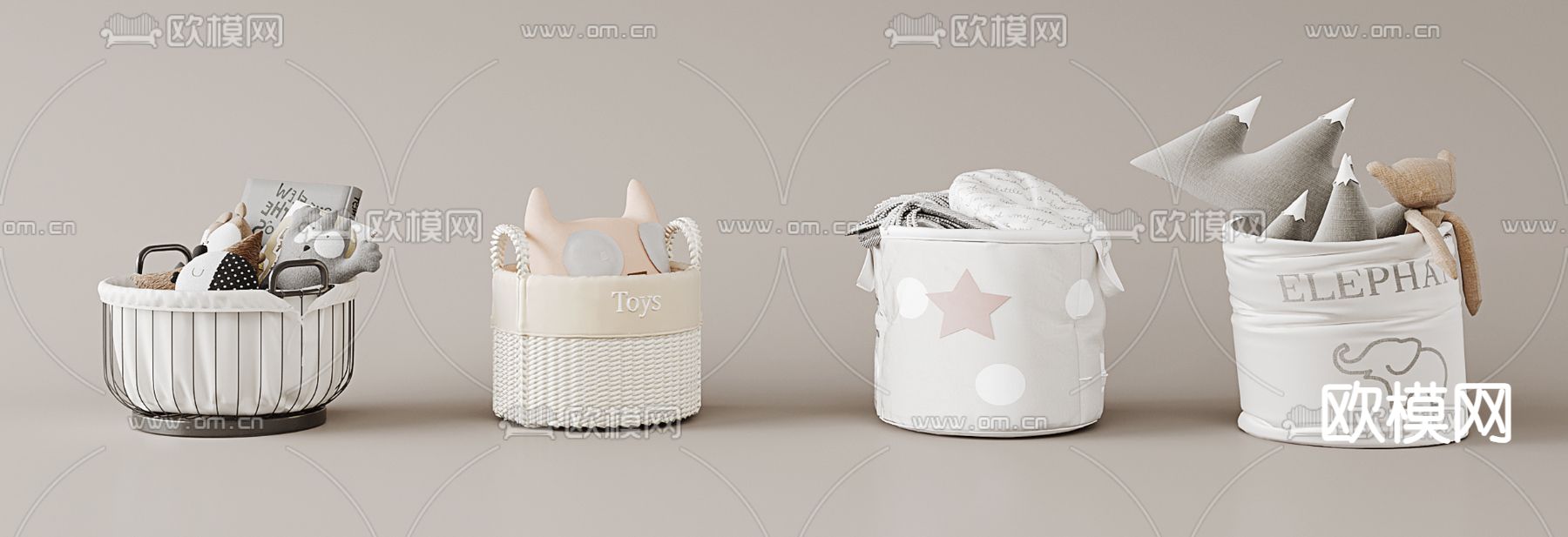 玩具收纳箱su模型下载（渲染图1）