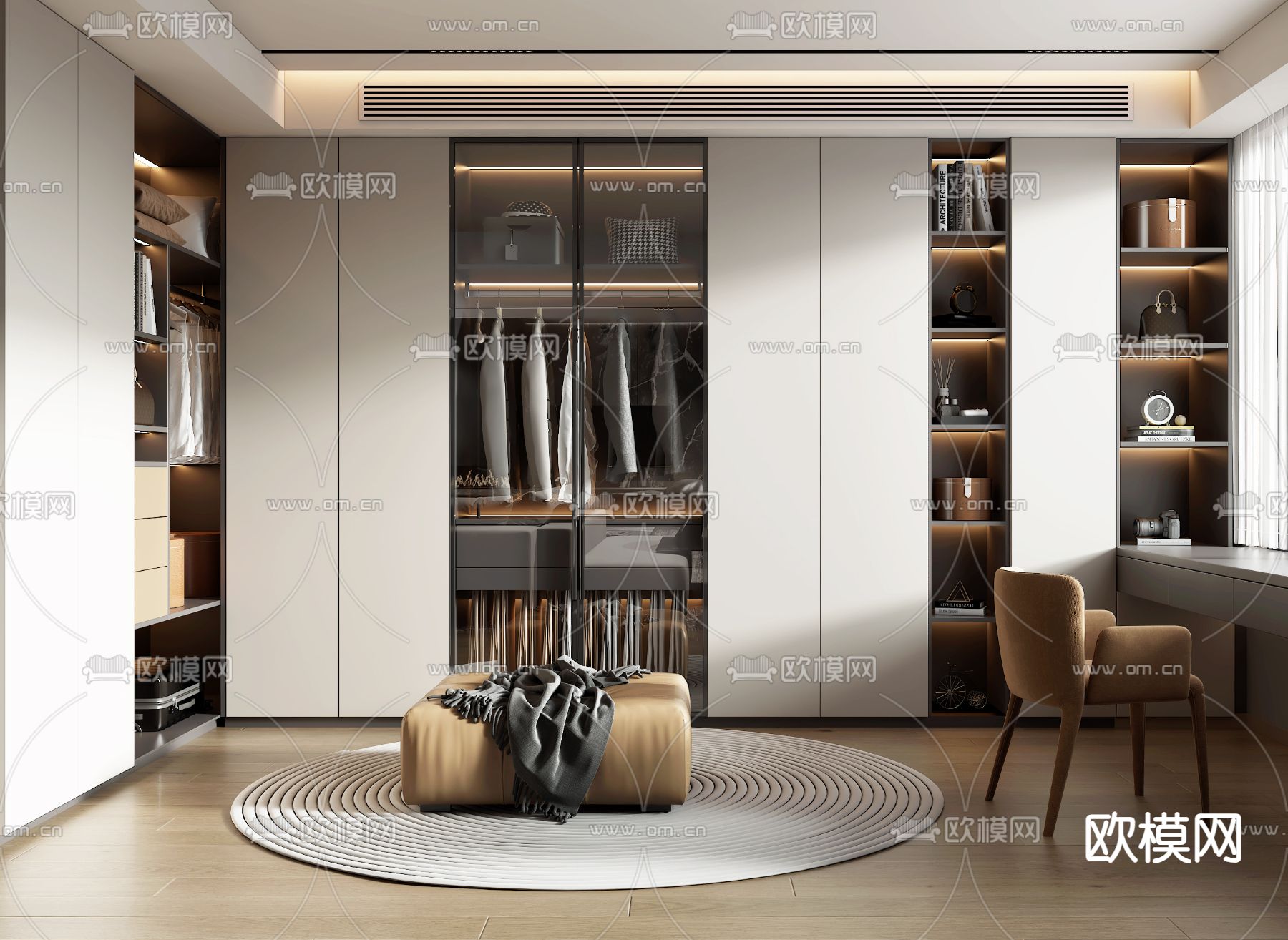 现代衣帽间3d模型下载