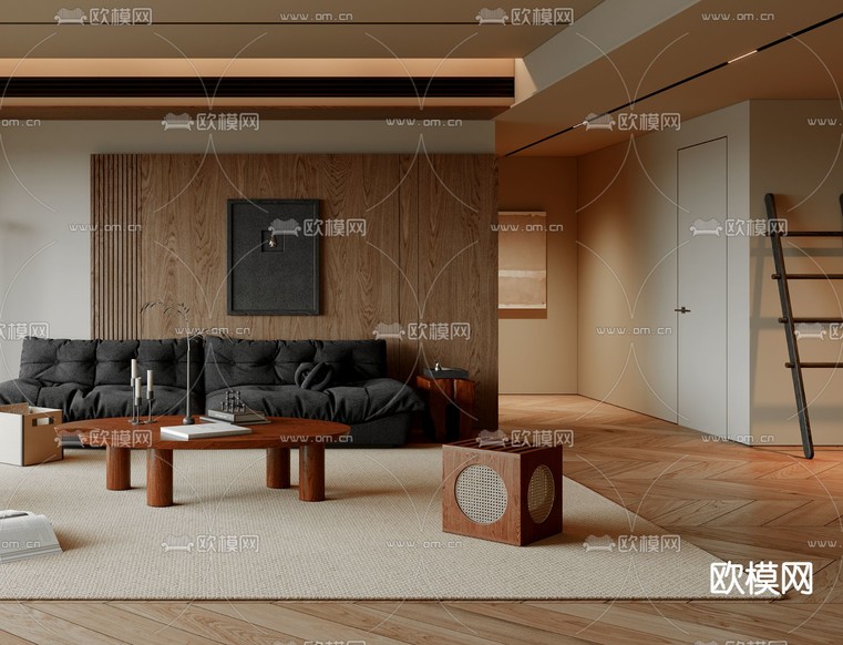 中古风客厅3d模型下载(渲染图3)