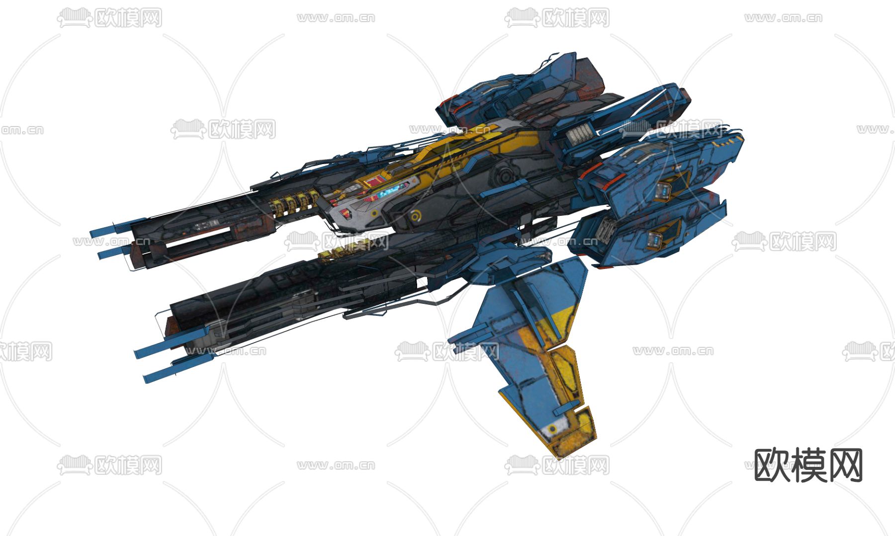 宇宙未来飞船su模型下载（渲染图2）