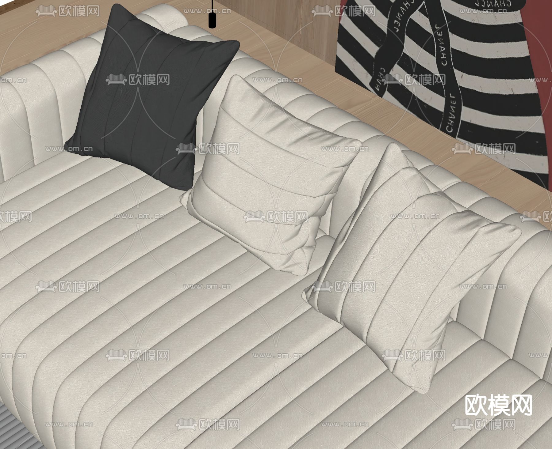 沙发抱枕 靠枕su模型下载（渲染图2）