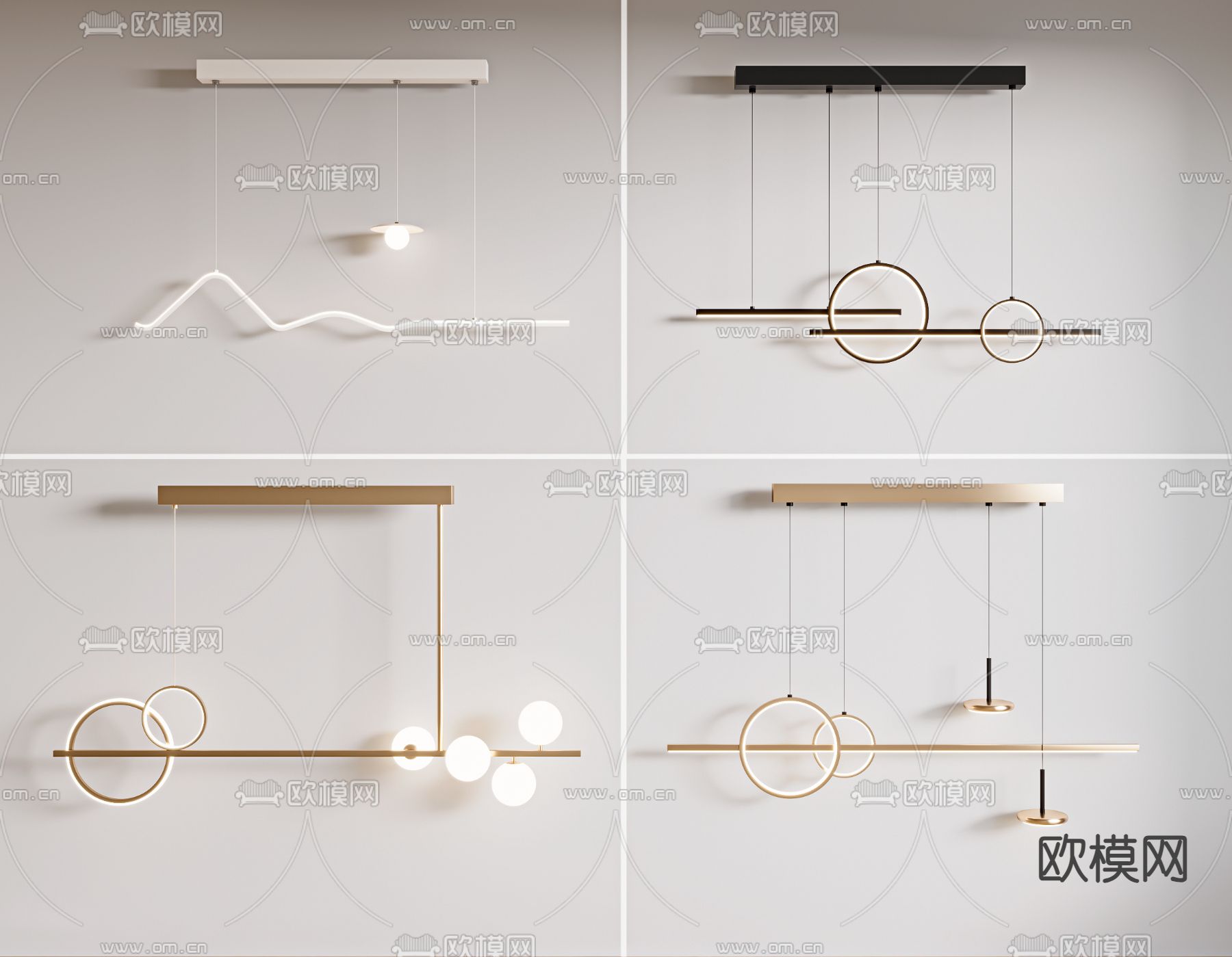 轻奢吊灯 餐厅吊灯3d模型下载